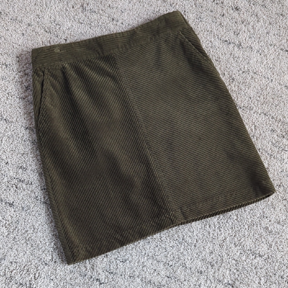 Talbots Dark Green Corduroy Pencil Skirt